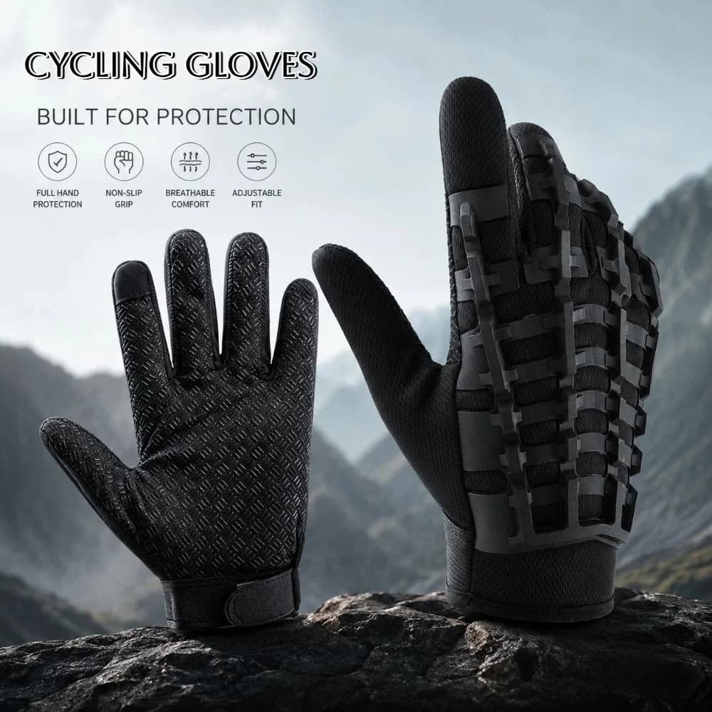 Protective Cycling Gloves Anti Slip Touch Screen Motorcycle Gloves Cut Resistant Breathable Full Finger Gloves Sport