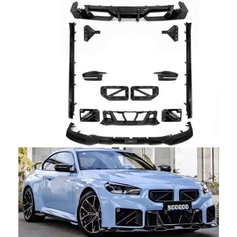 Per BMW G87 M2 2023 2024 paraurti anteriore in carbonio secco labbro tuyere griglia griglia baule posteriore diffusore spoiler gonna laterale restview cap