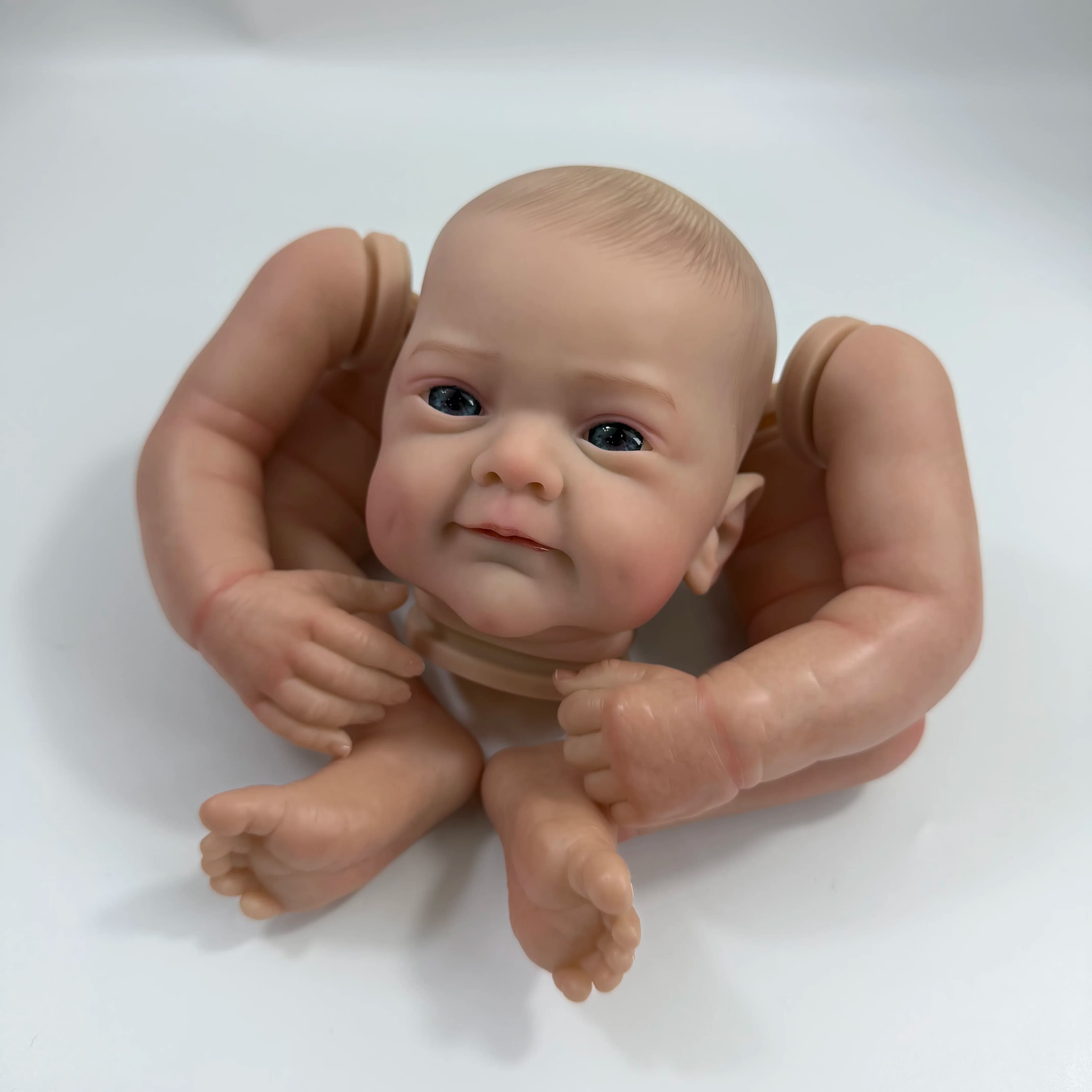 MRB Parti di bambole rinate verniciate finite da 18 pollici Kit in vinile Sanya Cute Baby Pittura 3D con vene visibili Corpo in tessuto incluso