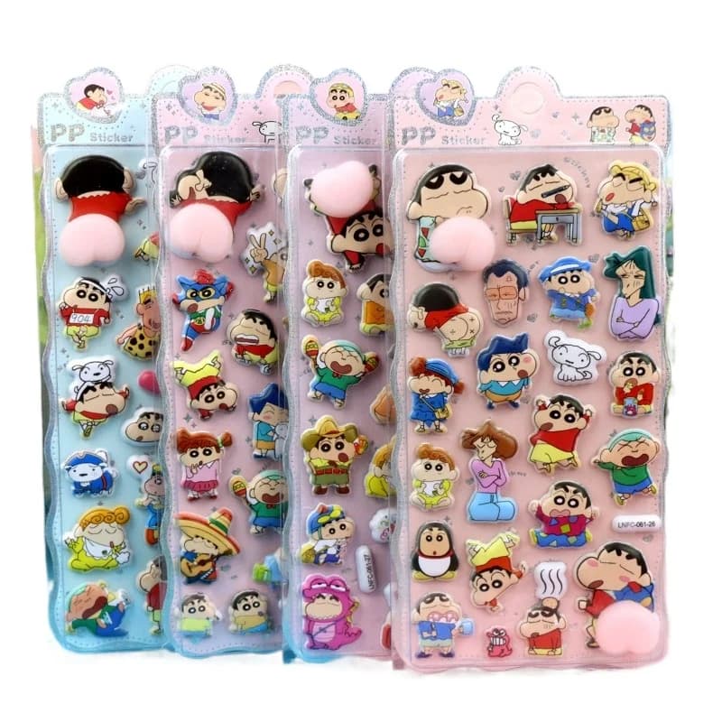 Set da 2 Pezzi Adesivi 3D Morbidi e Gonfi a Forma di Culo di Crayon Shin-chan, Decorazioni Cartoon per Diari, Scrapbook, Quaderni, Fai da Te, Artigianato e Regali