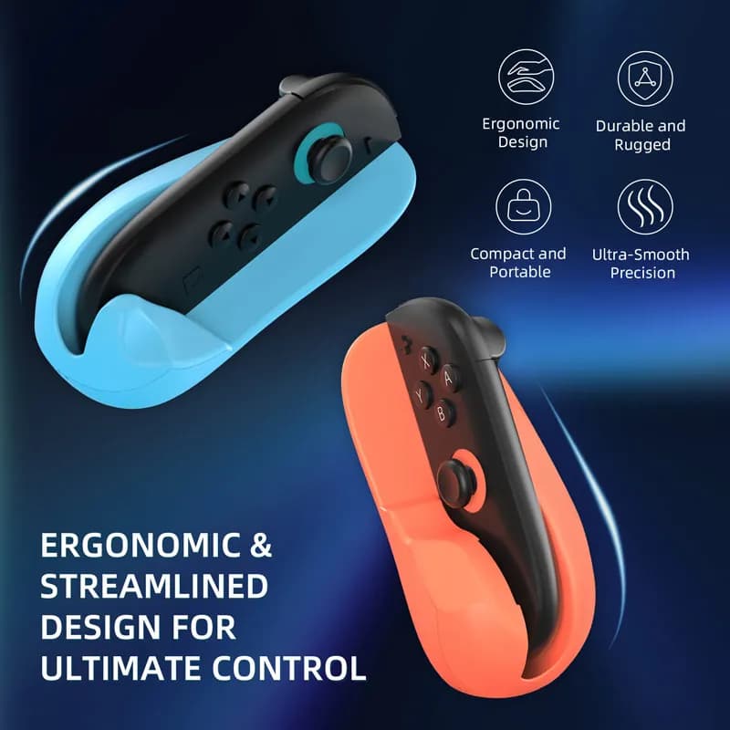 2 Pezzi Mini Controller Ergonomici Portatili per Nintendo Switch 2 Joy-Con, Supporto per Controller Sinistro+Destro