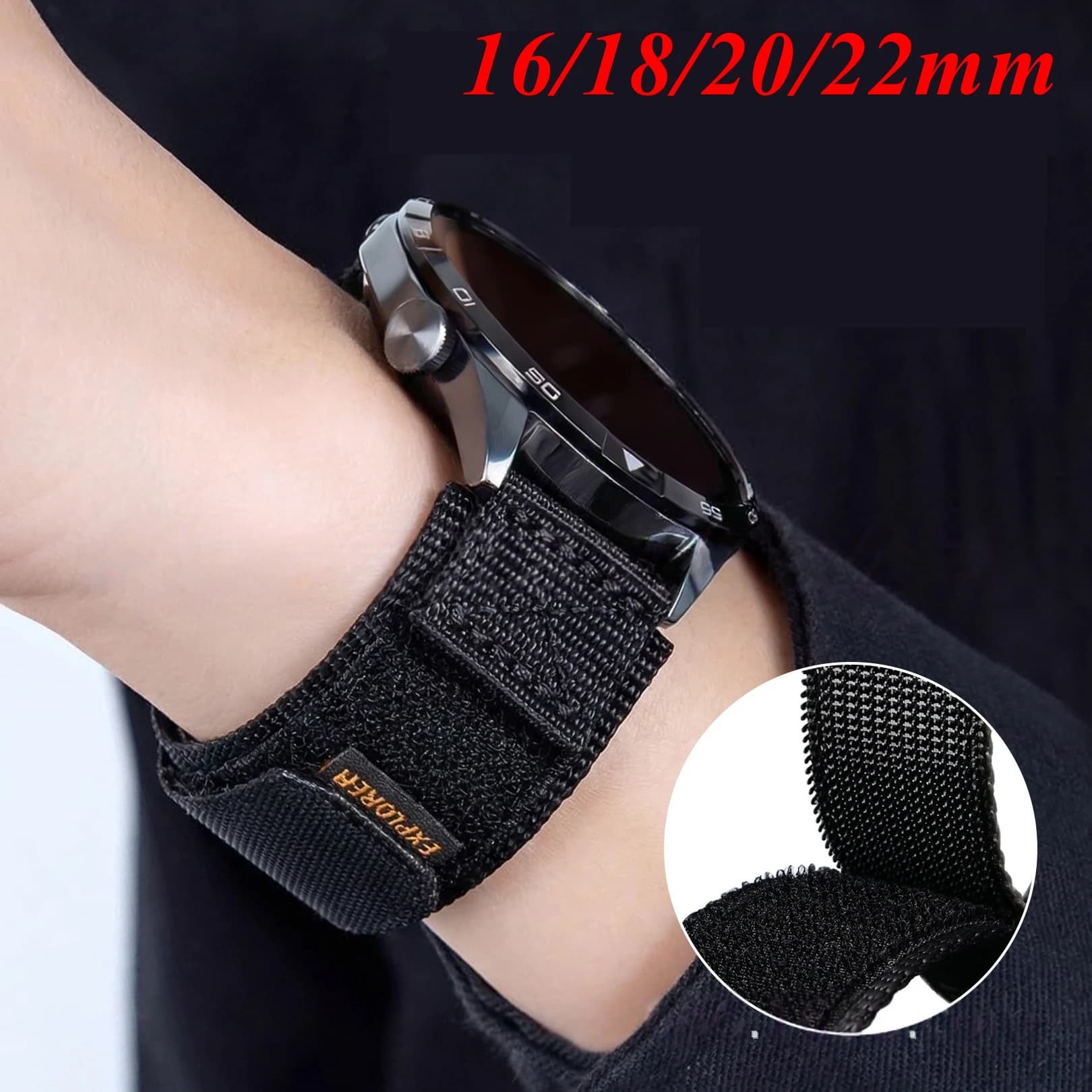 16/18/20/22mm Magic Tape Nato Nylon Watchband Hook Loop Universal Watch Strap Man Women‘s Bracelet Quick Release Parts Wristband