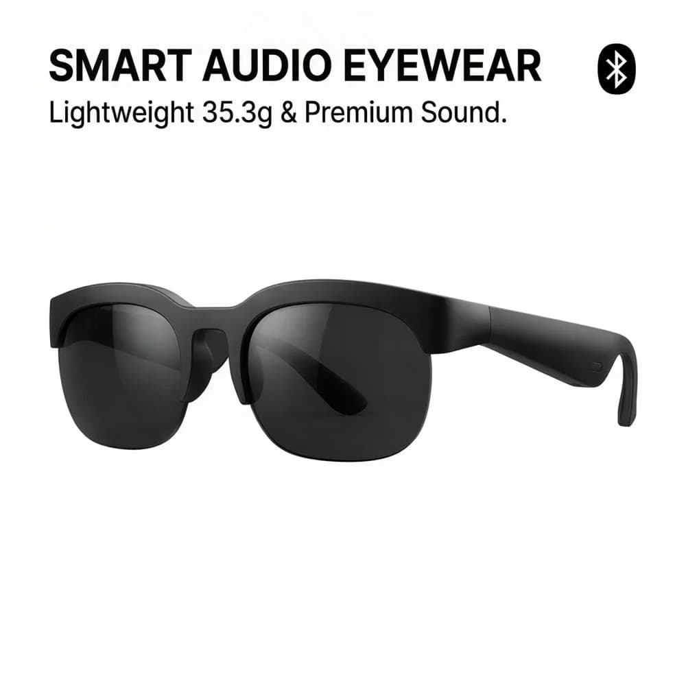 Intelligent Sunglasses with AI Translation, Wireless Calls, Musical Headphones, HIFI Audio, UV Protection, for Open Sport and Guide