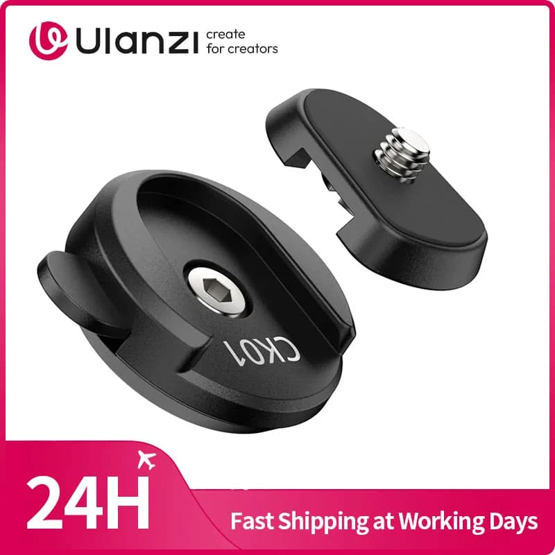 Ulanzi CK01/CK02 Kit piastra a sgancio rapido/Kit clip zaino a sgancio rapido con vite da 1/4'' per fotocamera Gopro Insta 360