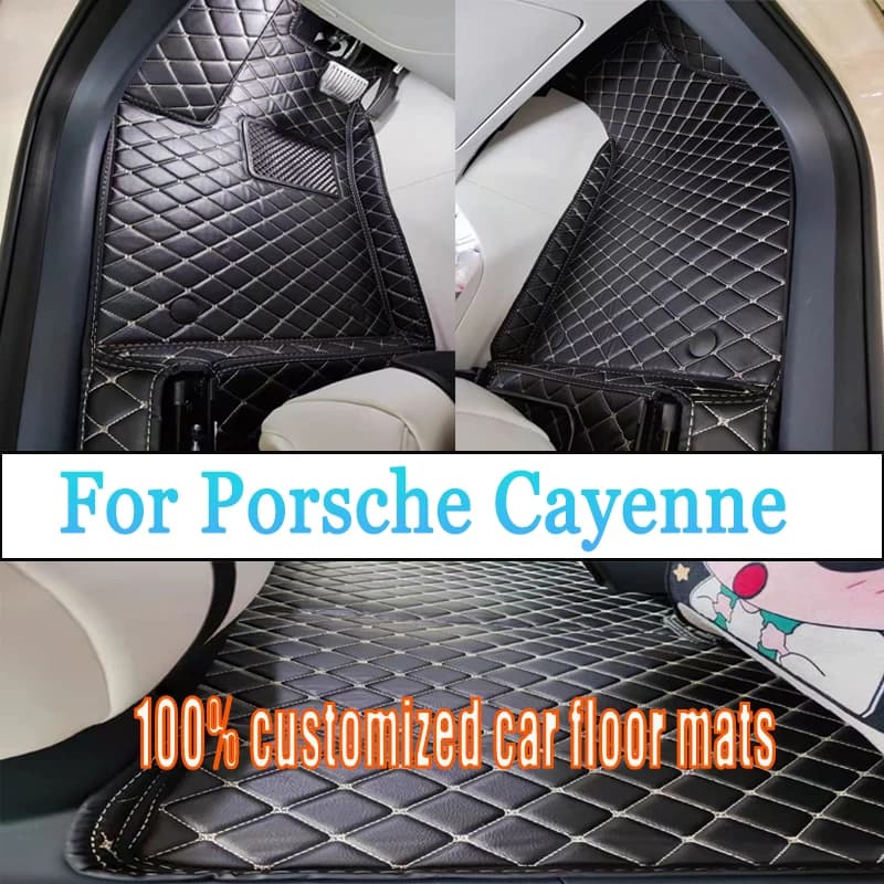 Tappetini per auto automobilistici personalizzati per Porsche Cayenne 2011 2012 2013 2014 Auto di lusso in pelle uomo donna tappetini per auto copertura completa