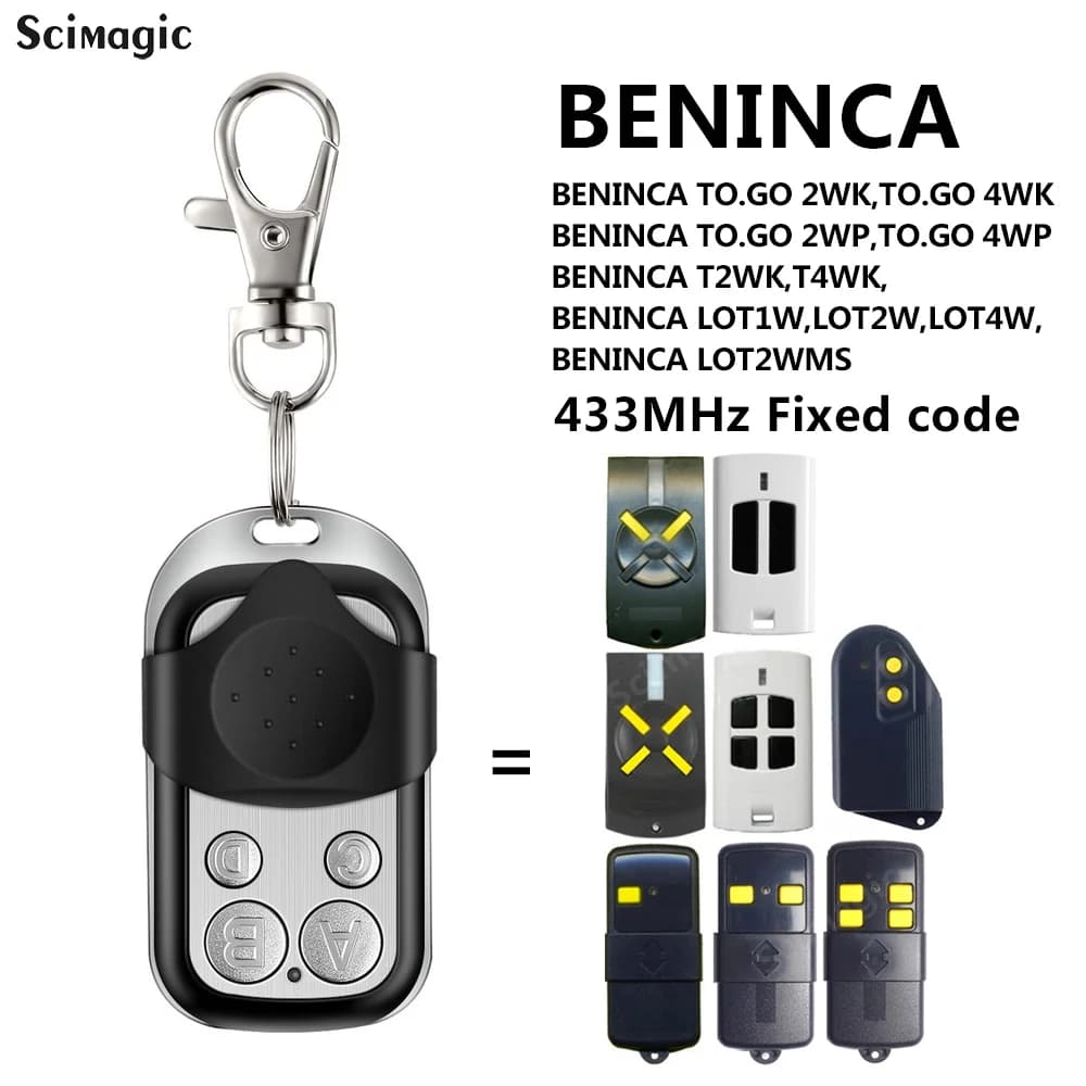 BENINCA 433 MHz Porta Del Garage Telecomando Clone 433.92 MHz Codice Fisso Apri Trasmettitore Cancello Chiave Fob
