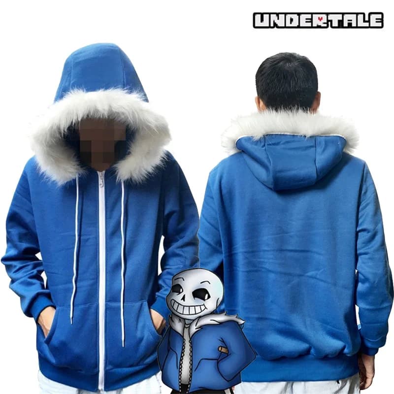 Game Undertale Sans Cosplay Hoodies Jacket Costume Unisex Ghost Bones Skeletons Coat Halloween Party Role Play Skull Outfit