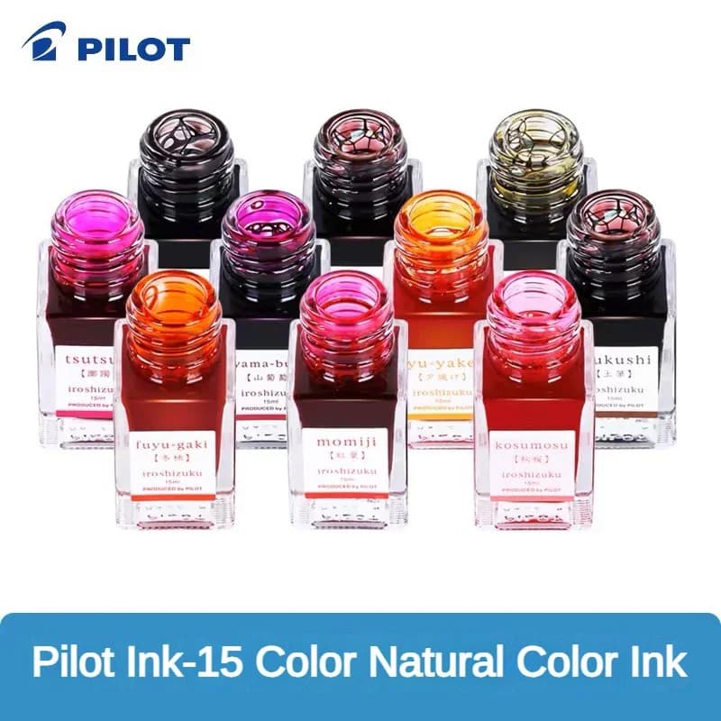 Pilot 25 Colors 15ml Fountain Pen Ink Refilling Inks Stationery School High Quality Calligraphy Fountain Pens Ink PK JINHAO