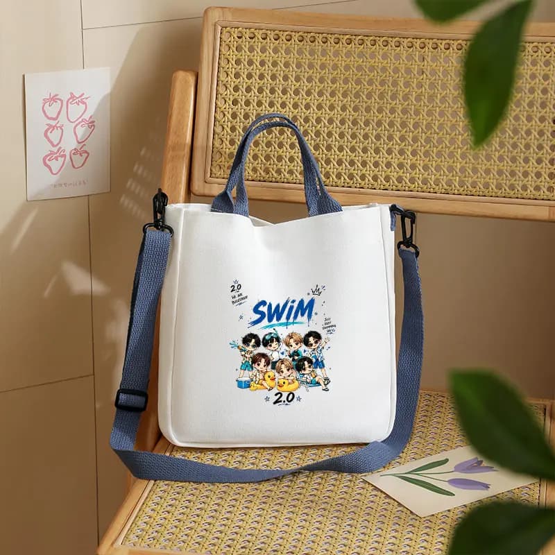 Tote Bag Arirang 2.0 World Tour 2026 Large Capacity Multifunctional Crossbody Bags Reusable Grocery Bag Kpop Fan Gift Swim Album