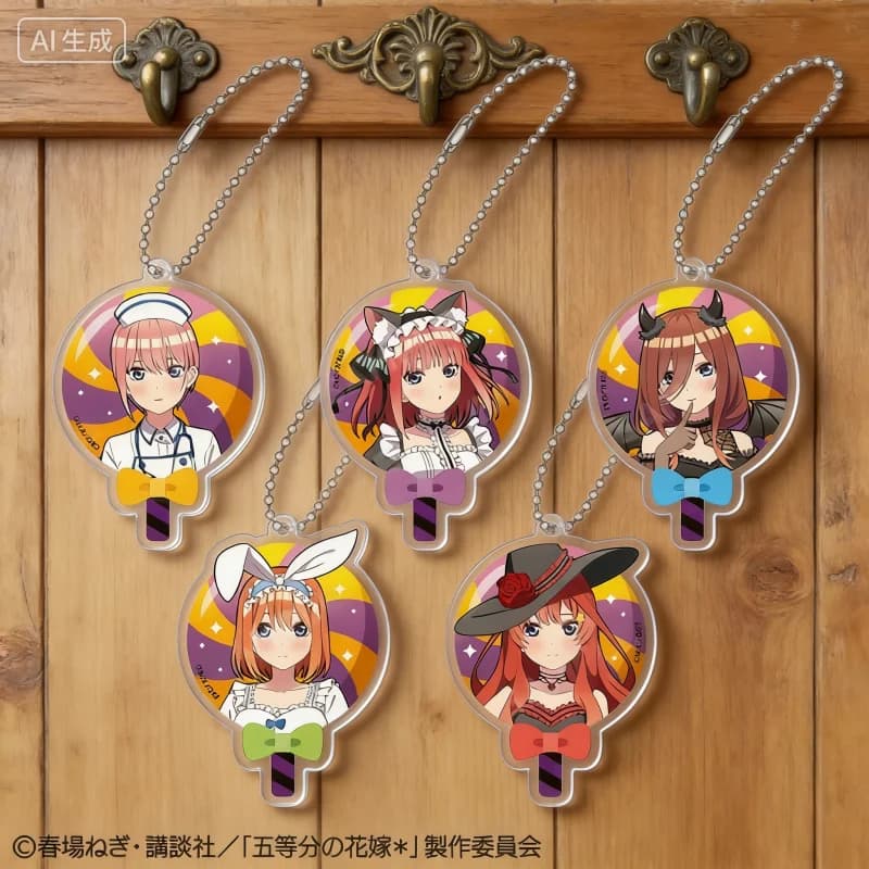 The Quintessential Quintuplets Ichika Nakano Nino Miku Yotsuba Itsuki Llavero Anime Acrylic Key Chains Bag Decorations Gifts