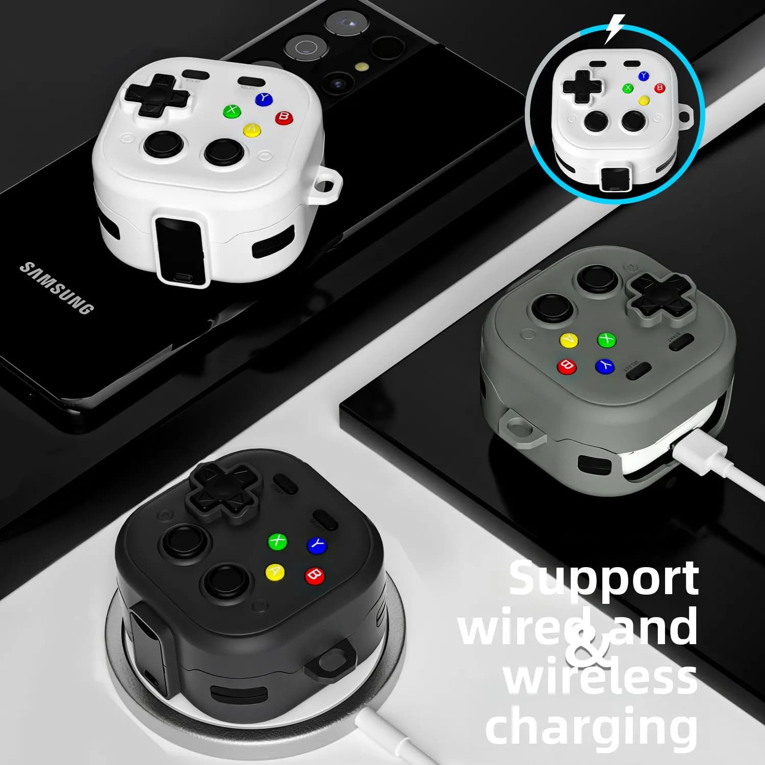 Custodia per auricolari in silicone a tema cartone animato per Samsung Galaxy Buds 4 Pro, antiurto, protezione completa per Galaxy Buds 4 con penna per la pulizia