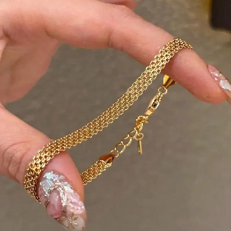 Bracciale Intrecciato Vintage Unisex, Catena per Orologio a Strati Cava, Braccialetto di Lusso Elegante per Uso Quotidiano e Feste, Accessori Gioielli Regalo