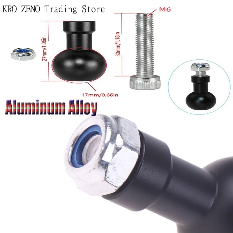 Aluminum Alloy Black 17mm Ball Head To M6 Screw Bracket Connector Motorcycle Sport Camera Mount Connector Motorcycle For Camera✨