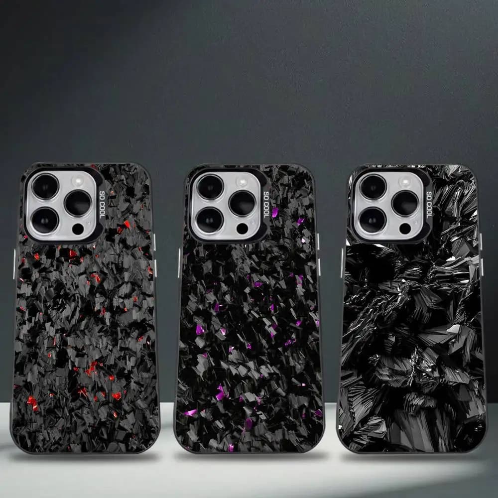 Custodia per telefono con motivo in fibra di carbonio per iPhone 16,15,14,13,12,11,8,7,Pro,Max,Plus,Mini,XS,SE Anticaduta Nero Opaco Duro