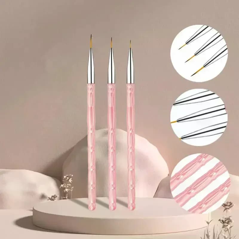 3 pz/set Pennelli Per Unghie Artistiche Pennello Per Unghie Artistiche Per Dettagli Sottili Pennello Per Liner Da Disegno Fine Gel UV Smalto Pittura Strumento di Design Delle Unghie