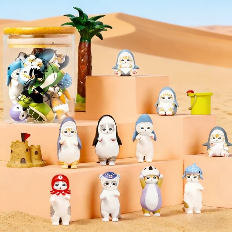 Mofusand Serie Gatto Squalo Bianco Carino Blind Box Fatto a Mano Orca Cross-Dressing Cat Action Figure Bellissimo Regalo di Compleanno