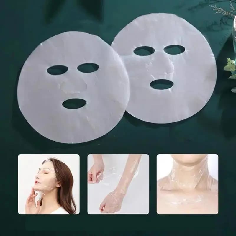 500/100 Sheets Disposable Plastic Film Full Face Cleansing Mask, Transparent Mask Wrapping Facial Beauty Makeup Tools