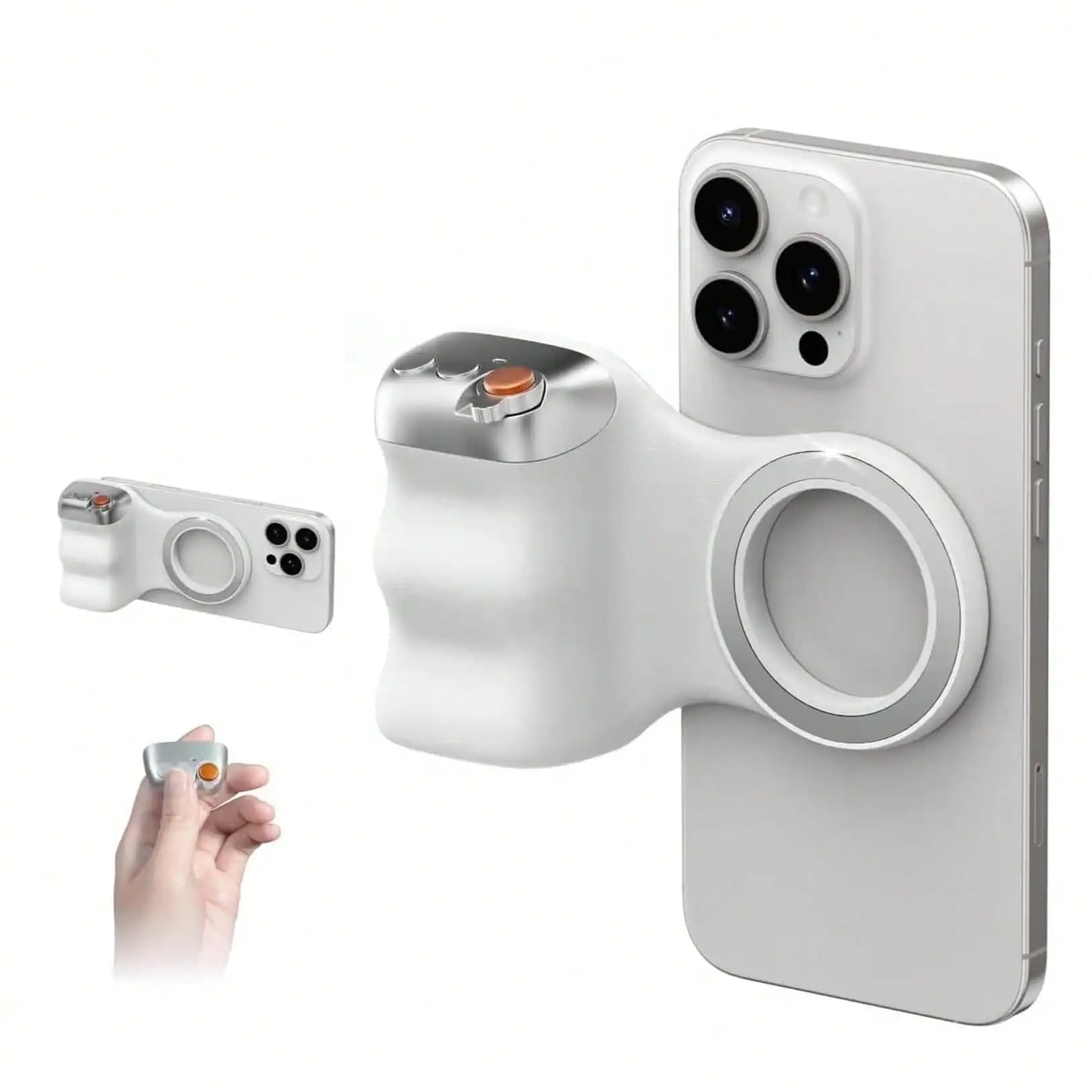Kit Bundle con Impugnatura Magnetica per Fotocamera e Luce Selfie Magnetica C03, Universale per Tutti gli Smartphone, Accessorio Portatile per Creatori di Contenuti, per Selfie, Fotografia, Videochiamate e Registrazione Video