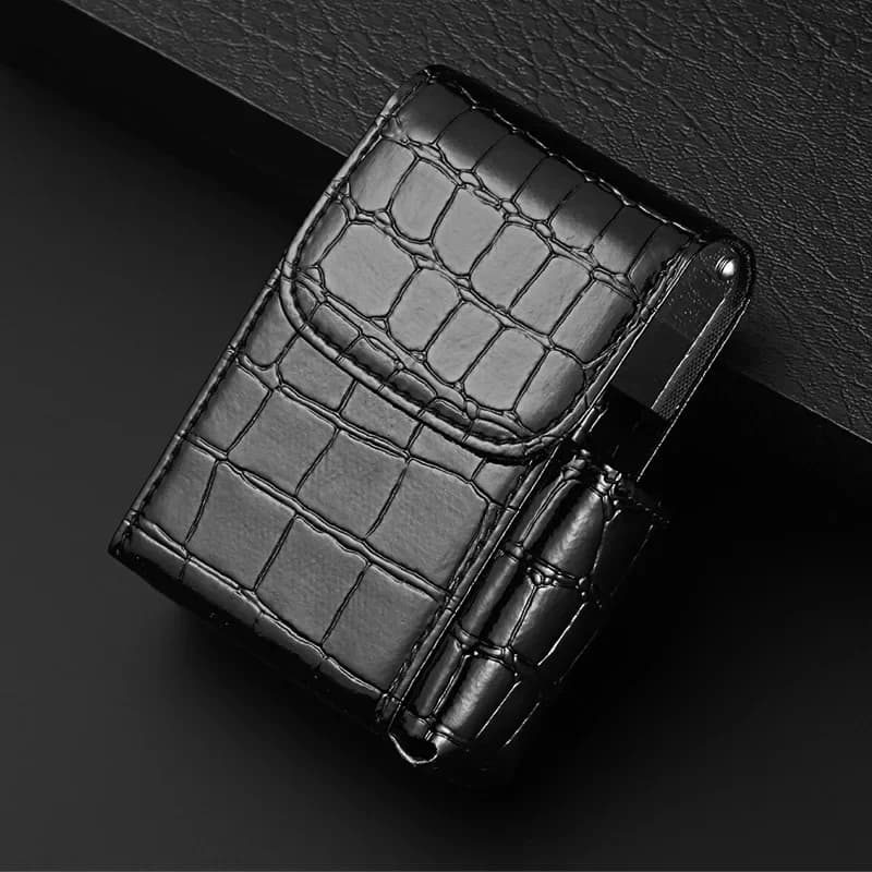 Custodia per sigarette in pelle PU moda Custodia per accendino a gas Scatola Tasca in vita Borsa da cintura Accessori per fumatori Regalo di compleanno
