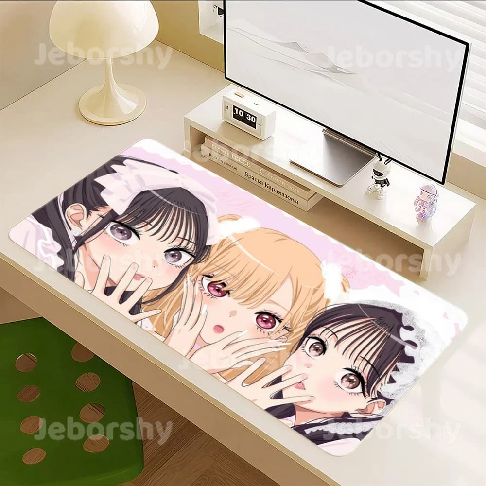 Cute Anime Maid Girls Gaming Mouse Pad, Large Non-Slip Desk Mat for PC Lapto