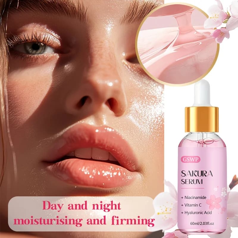 GSWP Sakura Hydrating Serum, containing niacinamide, making skin appear lighter, more luminous or radiant.60ml/120ml