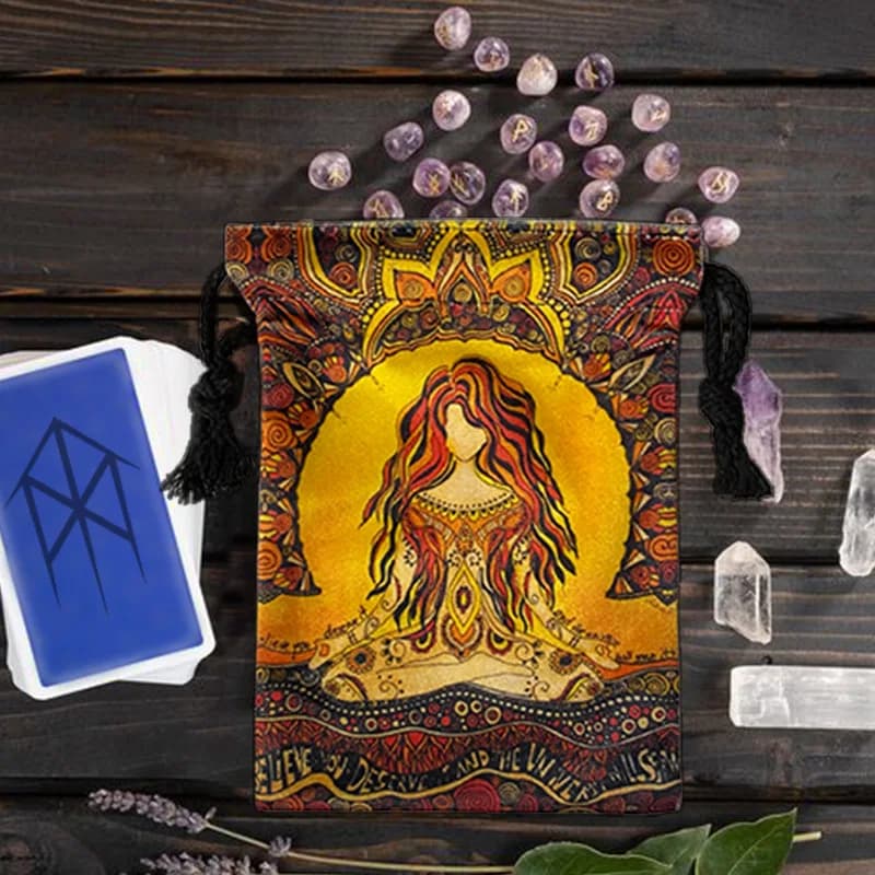 Custodia per carte di tarocchi Oracle da 10 pezzi Borsa per tarocchi, dadi di runi, borsa per gioielli in cristallo Borsa regalo per forniture per divinazione strega