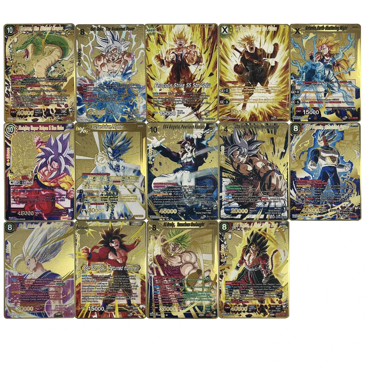 14models DIY Dragon Ball English Series Metal Collectible Card Super Saiyan Anime TCG Metal Bookmark Game Collectible Card Toy