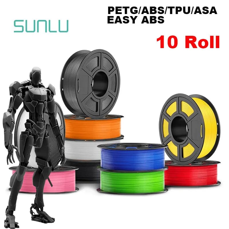 3D SUNLU PETG/ABS/EASY ABS/ASA/TPU 1,75 mm 10 roll 1 kg (TPU 0.5 kg/roll) 3D printer thread for 3D printer
