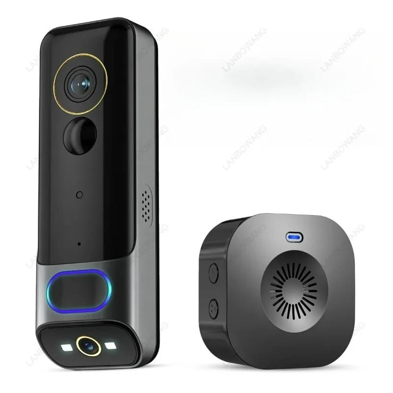 4MP 2K UHD Dual Lens Low‑Power WiFi IP Doorbell, Visual Video Door Phone Intercom Peephole Viewer Door Camera