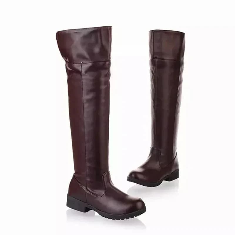 TYV55Unisex Attack on Titan Shingeki no Kyojin Eren Levi Boots Knee Length Anime Cosplay Shoes Black Brown Size 35-48L]]