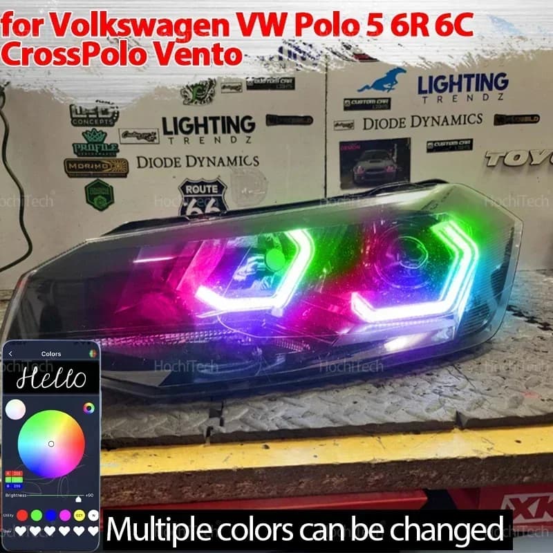 Per Volkswagen VW Polo 5 6R 6C CrossPolo Vento Gol Voyage Saveiro Cross, indicatori di direzione dinamici multicolori a LED stile M4