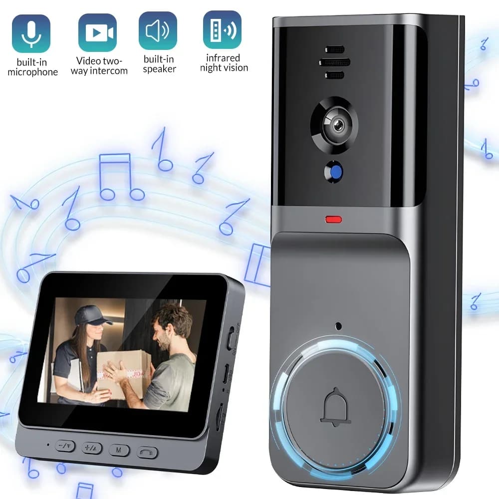 M16S M15S WiFi Wireless Intercom Smart Doorbell 4.3inch IPS Screen Video Security Camera Two-Way Intercom HD Surveillance Camera