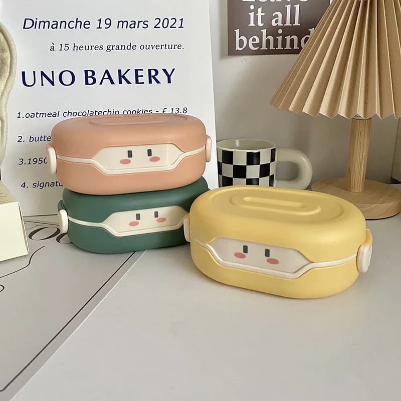 School Kids Bento Lunch Box rettangolare in plastica a tenuta stagna Cartoon Anime portatile microonde contenitore per alimenti scuola bambino Lunch box