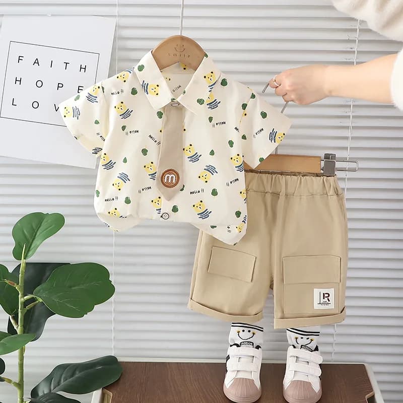 Neonati maschi Vestiti Vestito Nuovi bambini estivi Camicia casual Pantaloncini 2 pezzi/set Abiti per bambini Costume sportivo per bambini Tute per neonati