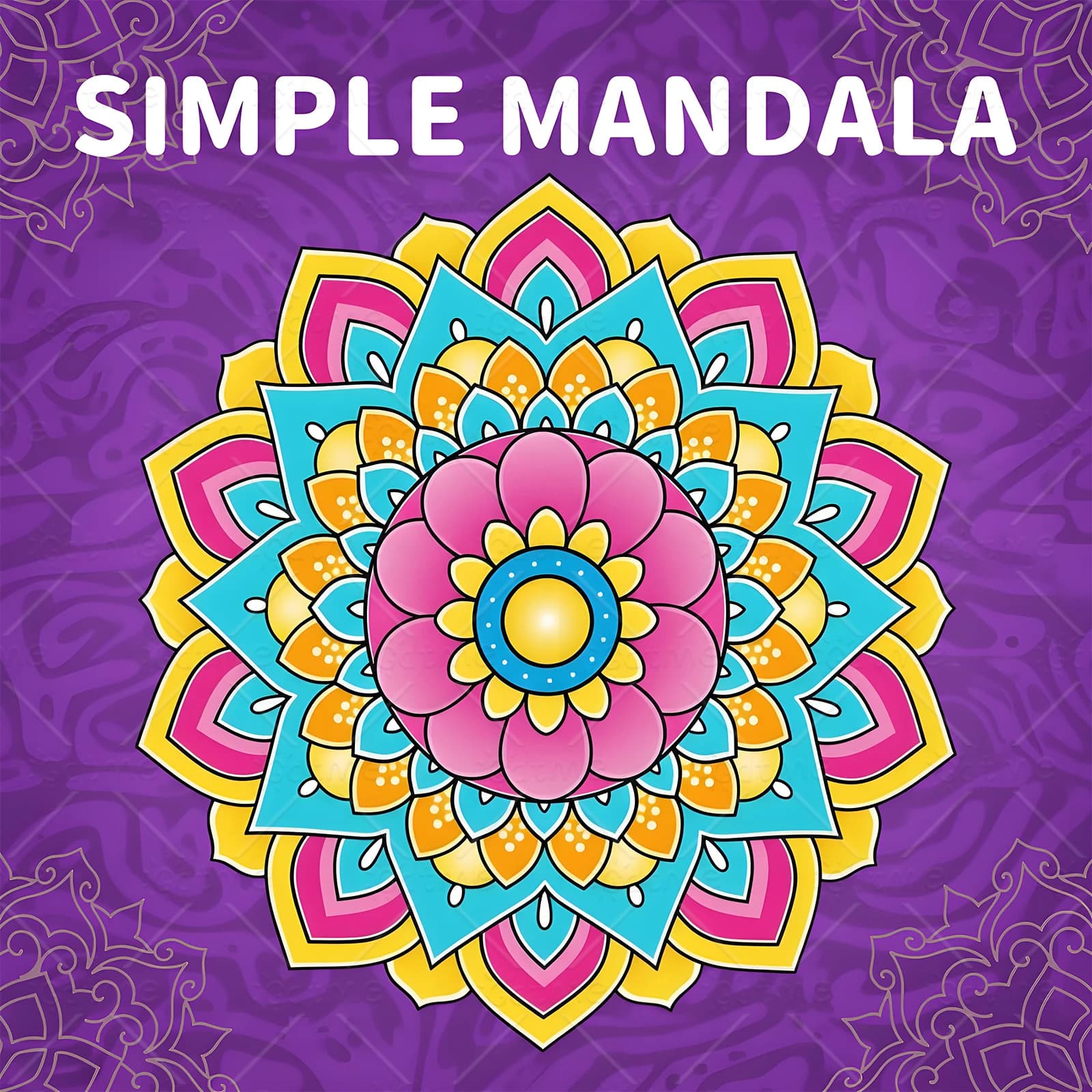 SIMPLE MANDALA Coloring Book Simple Joys Stress Relief Drawing Book Perfect Gift for Party and Birthday Christmas