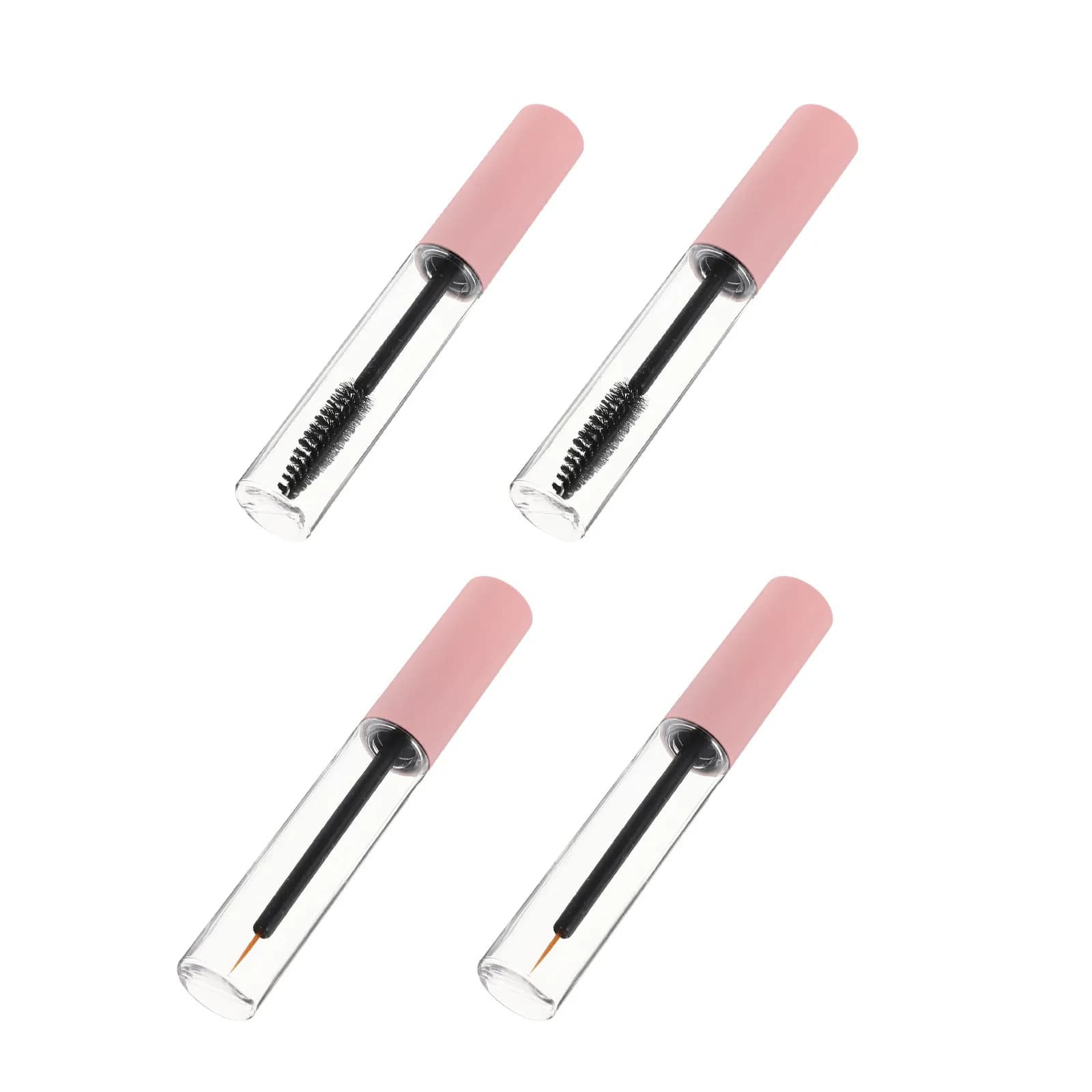 6 empty mascara tubes, rechargeable transparent containers for eyelash cream, light eyeliner door with thin tip, travel tool
