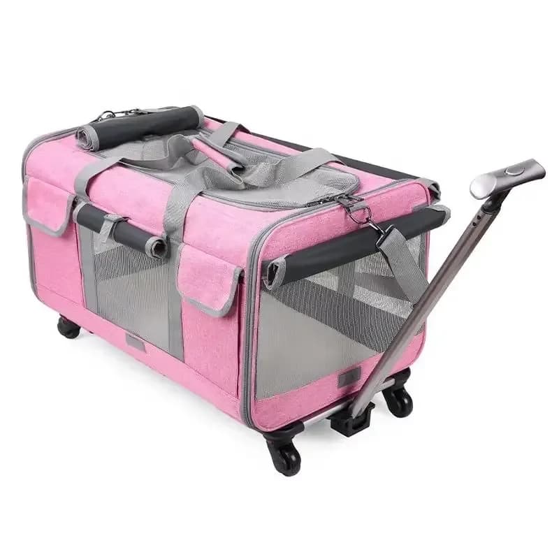 Portable Double Layer Pet Carrier Bag with Mesh Windows Soft Wool Pad Travel Handbag for Small Dogs Cats Breathable Outdoor