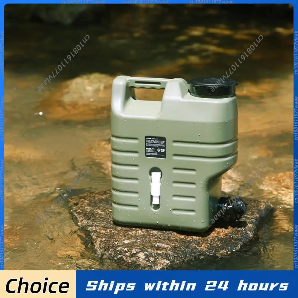 Contenitore d'Acqua Portatile da 12L con Rubinetto, Serbatoio per Campeggio all'Aperto, Secchio per Conservazione Alimenti per Auto, Viaggi, Picnic e Barbecue