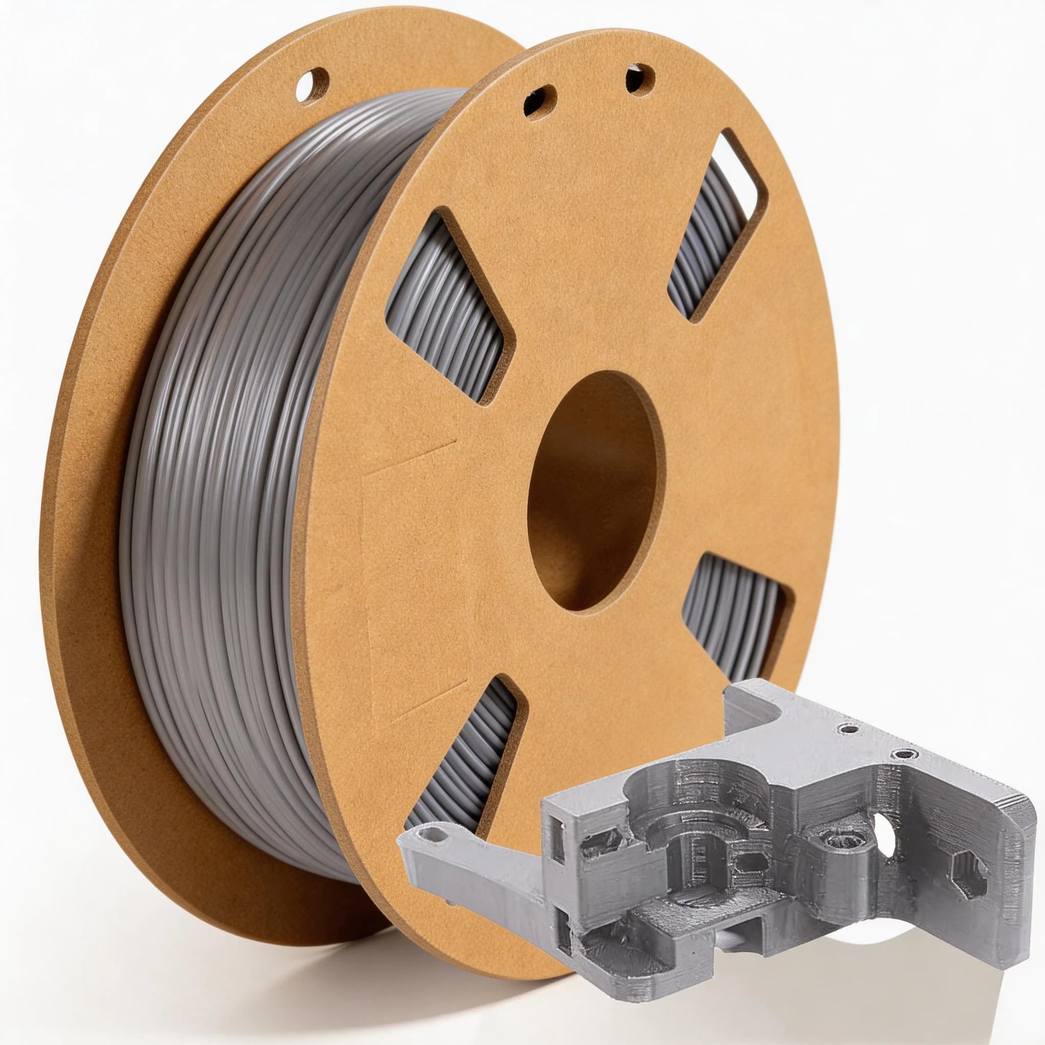 Filamento PLA Plus 1.75mm Nero 1KG, Filamento per Stampante 3D 1.75mm Avvolto Ordinatamente, PLA+, Precisione Dimensionale +/- 0.02 mm, 1kg, Grigio