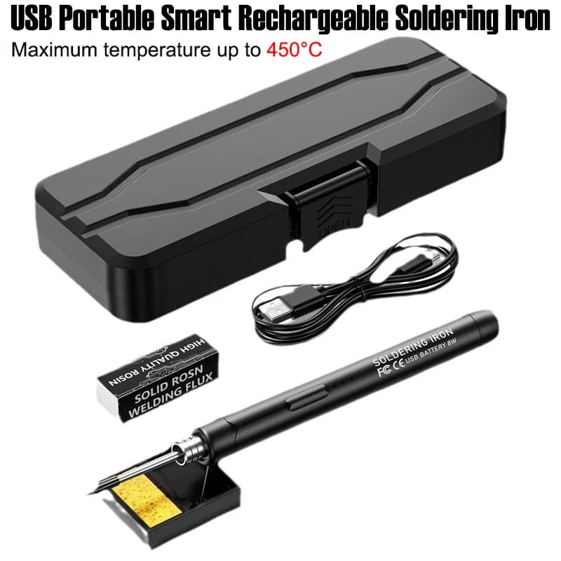 Set di saldatori elettrici portatili Pistola per saldatura a batteria a caldo interno ricaricabile tramite USB 3 marce regolabili per la riparazione di saldatura