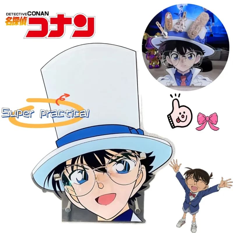 Detective Conan Acrylic Glasses Stand Kaito Anime Desktop Organizer Eyeglass Holder Decorative Ornament Fan Gift
