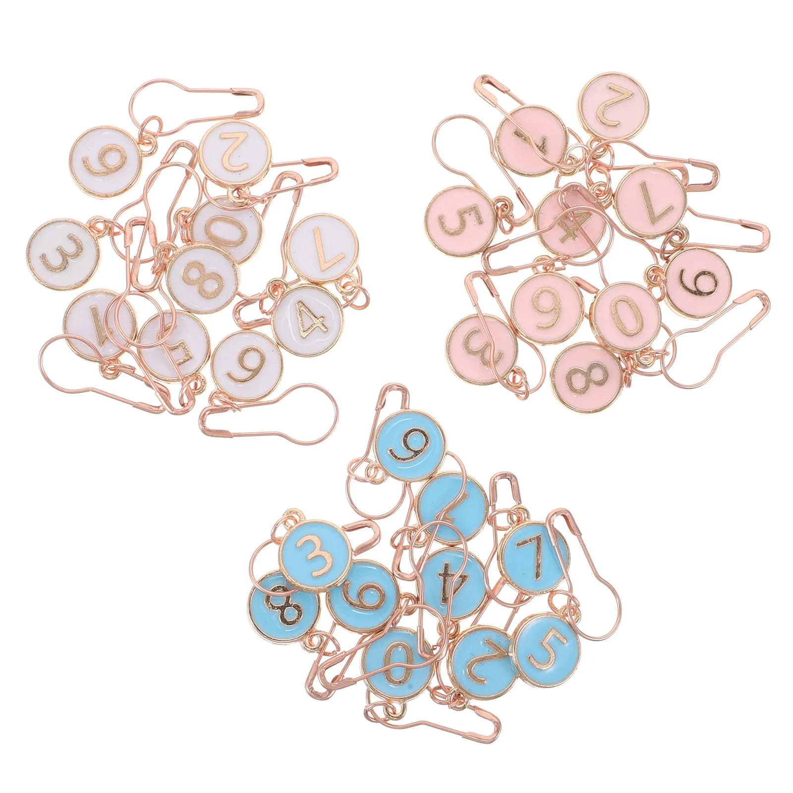 30Pcs Alloy Knitting Stitch Markers Numbered Locking Clips Needle Tracking Accessories for Sweaters Crochet Row Counter