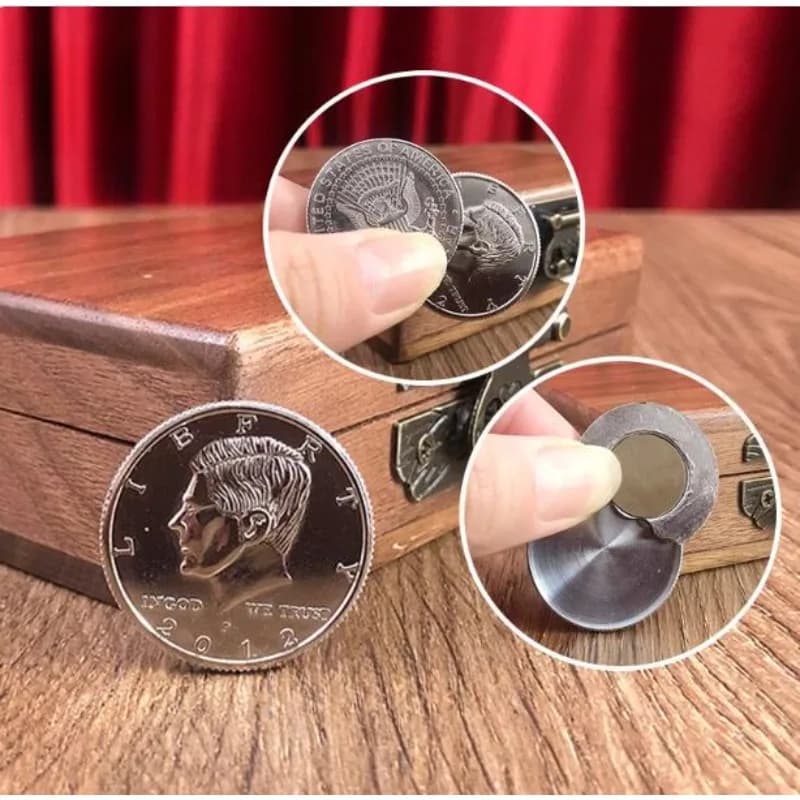Divertente moneta flipper magnetica moneta a farfalla (mezzo dollaro) trucchi magici accessori per mago oggetti di scena da vicino trucco apparecchio di magia