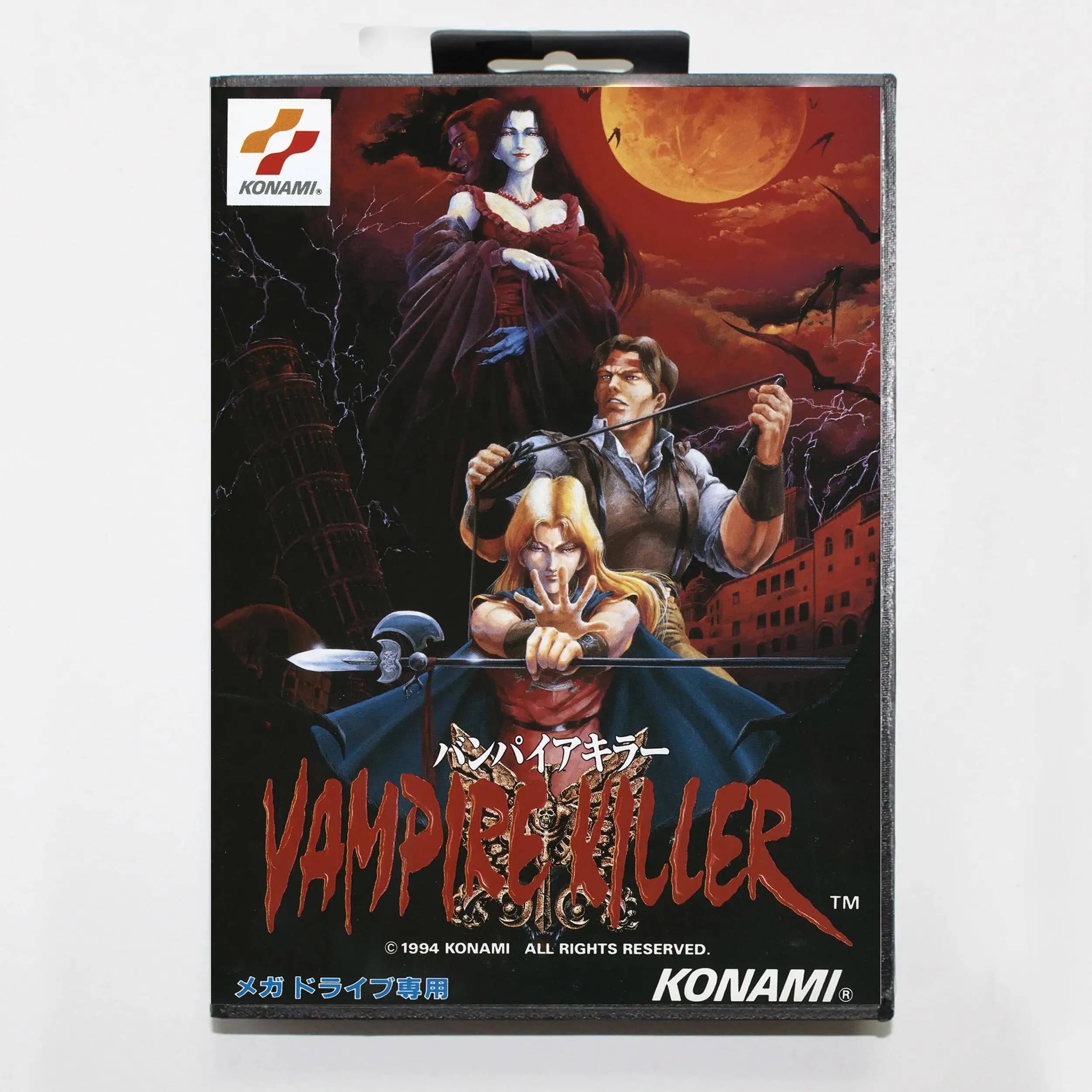Offerta Speciale: Scheda di Gioco Castlevania Bloodlines con Scatola JP, Cartuccia MD 16 bit per Sistema Sega Mega Drive/Genesis
