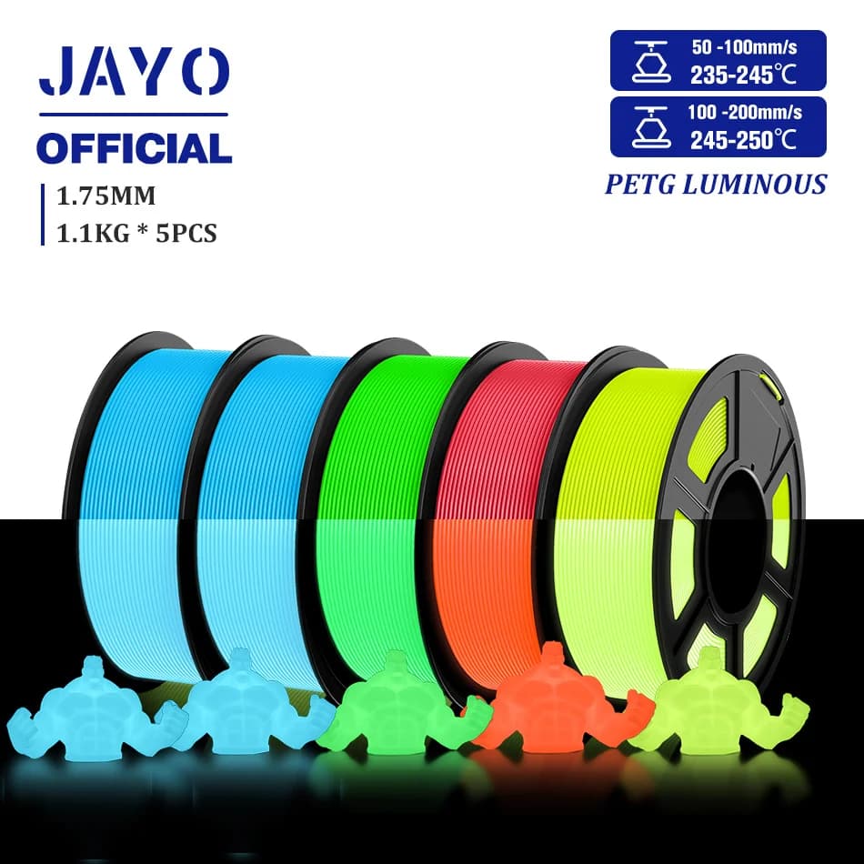 JAYO PETG/PLA 1,75 mm 5.5 kg 3D Printer Filament PLA lighting in the dark 3D PETG printing materials neatly wounded