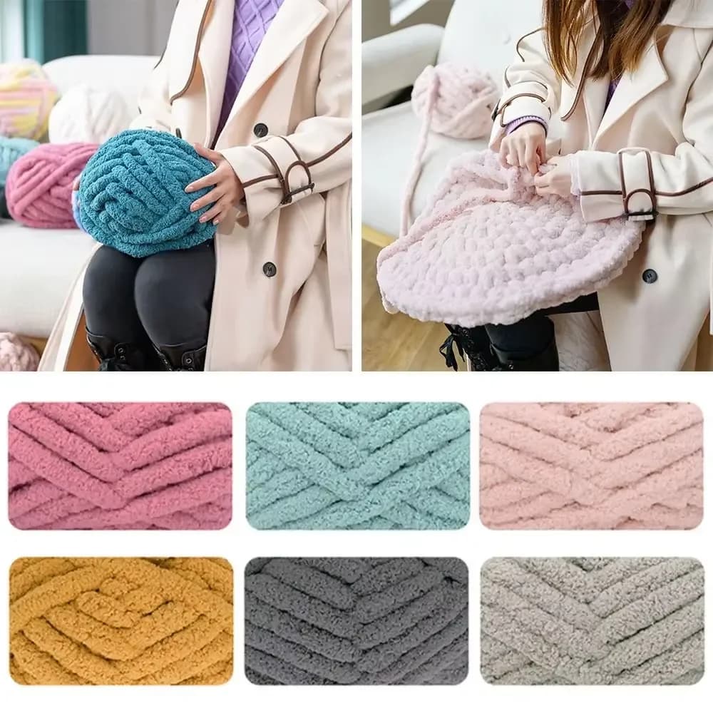 Filati di ciniglia multicolori da 250 g/palla per lavorare a maglia e uncinetto Coperta Cuscino Linea spessa e spessa Linea di sciarpe in filato all'uncinetto morbido e caldo