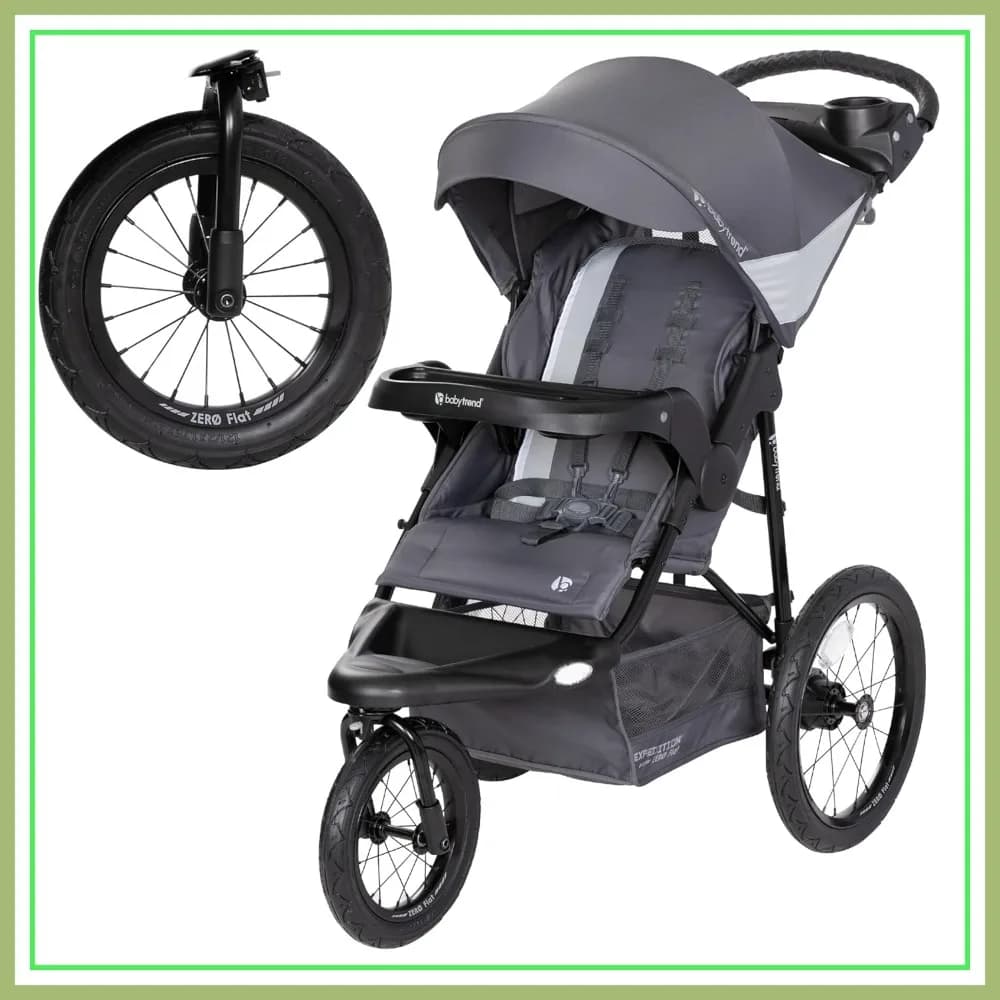 Passeggino Zero Flat Jogger con Luci LED, Grigio Dash - Passeggino per Genitori Attivi