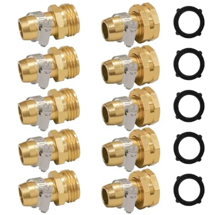 Connettore di Riparazione per Tubo da Giardino con Morsetti, Adatto per Tubi da Giardino da 3/4" o 5/8", Adattatore Maschio e Femmina per Tubi, Riparazione Tubi dell'Acqua