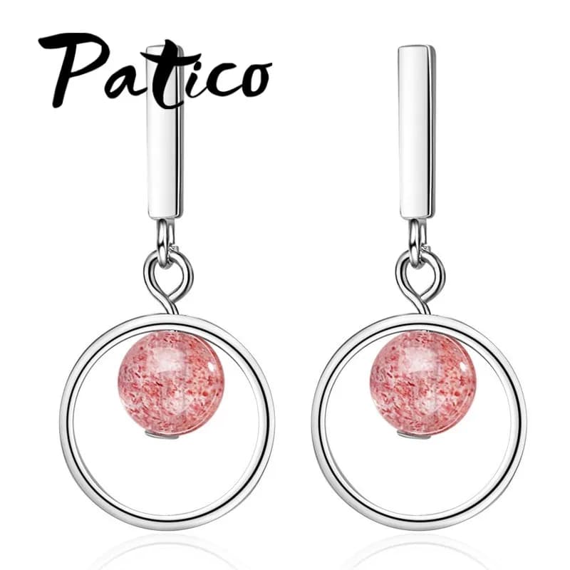Orecchini pendenti con sfera di cristallo rosa adorabili da donna per matrimoni/incendiosi/festa di anniversario Orecchini in argento sterling 925