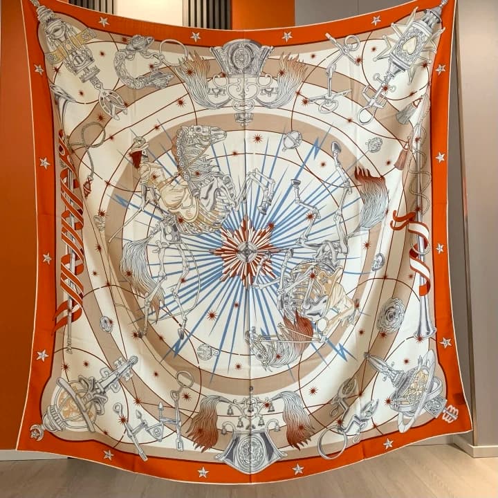 Sciarpa di marca di lusso Grandi scialli di seta Bandane arrotolate a mano Borsa Accessori per il collo Cintura Sciarpe per capelli Foulard Femme